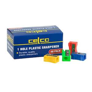 Sharpeners: Celco plastic sharpener 48 pack single hole