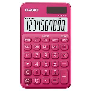 Casio SL310UCRD Hand Held 10 Digit Calculator Red