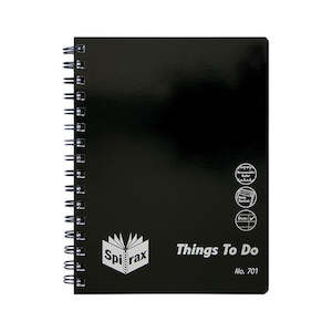 Spirax 701 organiser range things to do a5 210x158mm 96 page