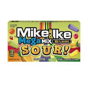 Mike and Ike Mega Mix 10 Flavors SOUR! Theater Box 4.25oz