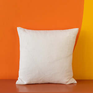 Optic White Vintage Linen Cushion 50x50cm