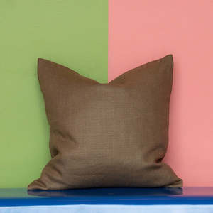 Chunky Gingerbread Linen Cushion 50x50cm