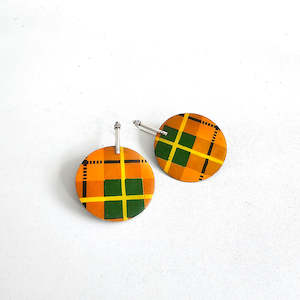 Tartan Disc earrings, 2024