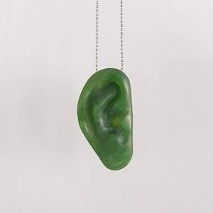 Afghani Nephrite Jade Ear Pendant