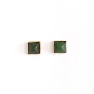 Pounamu Square Stud Earrings, 2020