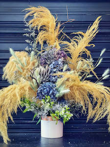 Dried & Faux - Toetoe Hydrangea Arrangement