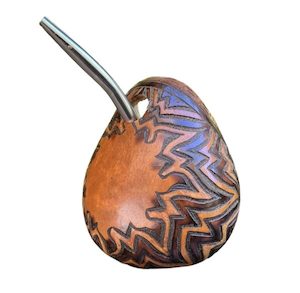 Engraved Yerba Mate Gourd with Unique Design