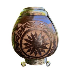 Products: Large engraved gourd, silver accents