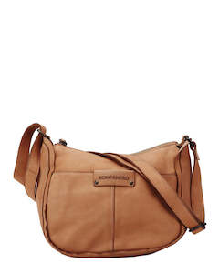 Kompanero Juniper Taupe Leather Crossbody Bag