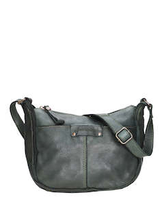 Cross Body Bag: Kompanero Juniper Green Leather Crossbody Bag