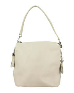 Harper White Leather Shoulder Bag