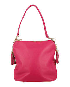 Premio Harper Fuchsia Leather Shoulder Bag