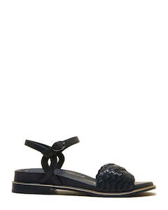 Minx Harmony Black Leather Wellness Range Sandal