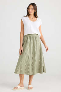 Shanty SH24226-6 Sicily Sage Check Skirt