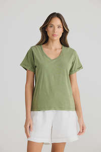 Shanty SH24286-1 Kasai Sage Wash Short Sleeve Tee