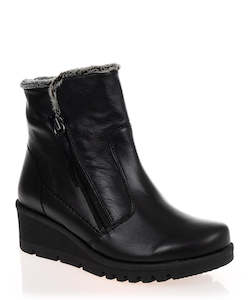 Winter: Neo 20850NE Black Leather Wedge Ankle Boot