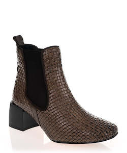 Boots Sale: Quait 20796 Alga Trenzado Dama Brown Leather Ankle Boot