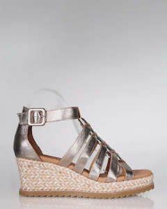 Sandals: Minx Annette Bronze Metallic Wedge Summer Sandal