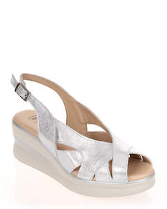 Pitillos 5613 Plata Wedge Leather Summer Sandal