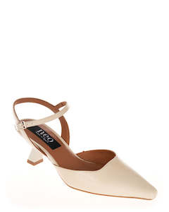 Mid Heels: Neo AG-24021 Off White Low Sheen Patent Leather Court Shoe