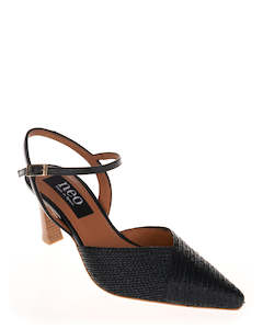 Mid Heels: Neo AG-24025 Negra/Negro Leather Shoe