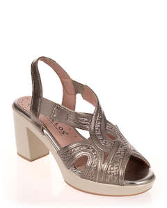 Mid Heels: Pitillos 2812 Bronze Leather Summer Sandal