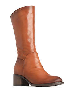 Long Boots: EOS Rochelle Brandy Leather Boots