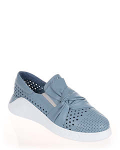 Flat Shoes: Mago Denon Denim Leather Casual