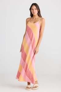 Shanty SH24260-7 Claro Lisbon Stripe Maxi Dress