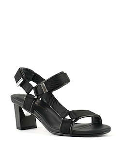 Social: United United Aura Black Mid Heel Summer Sandal