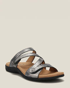 Taos Double U Pewter Leather Slide