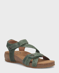 Sandals: Taos Trulie Green Leather Summer Sandal