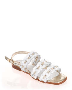 Mago Harlin White & Gold Leather Sandal