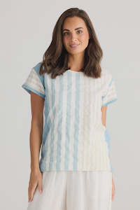 Clothing: Holiday HC24043-2 Captain Tee Ocean Stripe