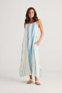 Holiday HC24041-2 Cliffside Maxi Dress Ocean Stripe