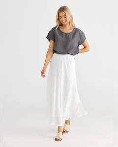 Skirts: Shanty Sicily Skirt White Linen