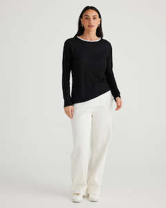 Basics: Brave & True Mandy Black Long Sleeved T Shirt