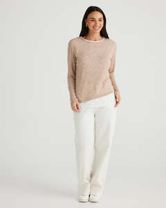 Basics: Brave & True Mandy Natural Long Sleeved T Shirt