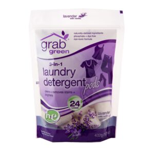 Grab Green 3-in-1 Laundry detergent Lavender w Vanilla 24 pouch - Max Health