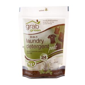 Grab Green 3-in-1 Laundry detergent Vetiver 24 pouch - Max Health