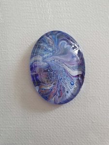 Oval Cabochon Blue & Purple Bird – Video 688