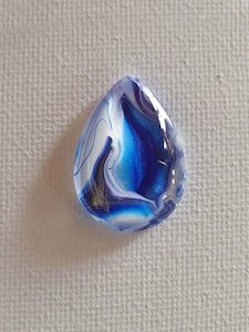 Droplet Cabochon White & Blue – Video 688