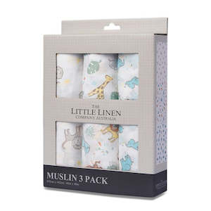 Safari Bear - 3pk Muslin