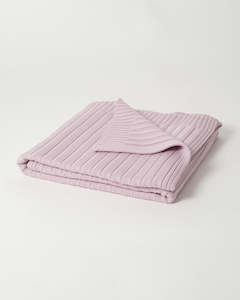 Soft Mauve - Babu Merino Rib Knit Blanket