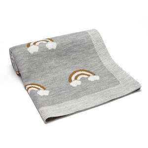 Grey Rainbows - Cot Blanket