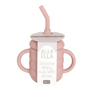 Silicone Sippy Cup - ALL4 ELLA (Dusty Pink)