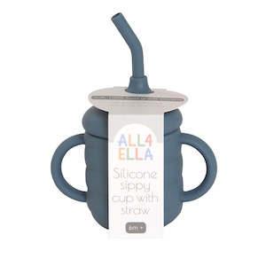 Silicone Sippy Cup - ALL4 ELLA (Slate Blue)