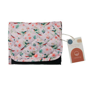 Nestling - Quilted Waterproof Change Mat - Pink Hummingbird