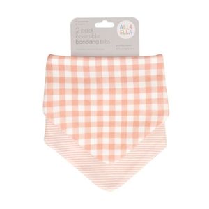 Gingham Strawberry- 2pk Bandana Bib