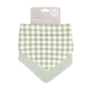 Gingham Sage - 2pk Bandana Bib